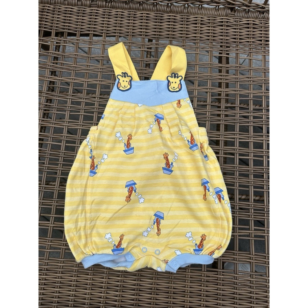 VTG Gymboree Rainbow Tag Boys Romper Y2K XS 1-2 Years  Giraffe
